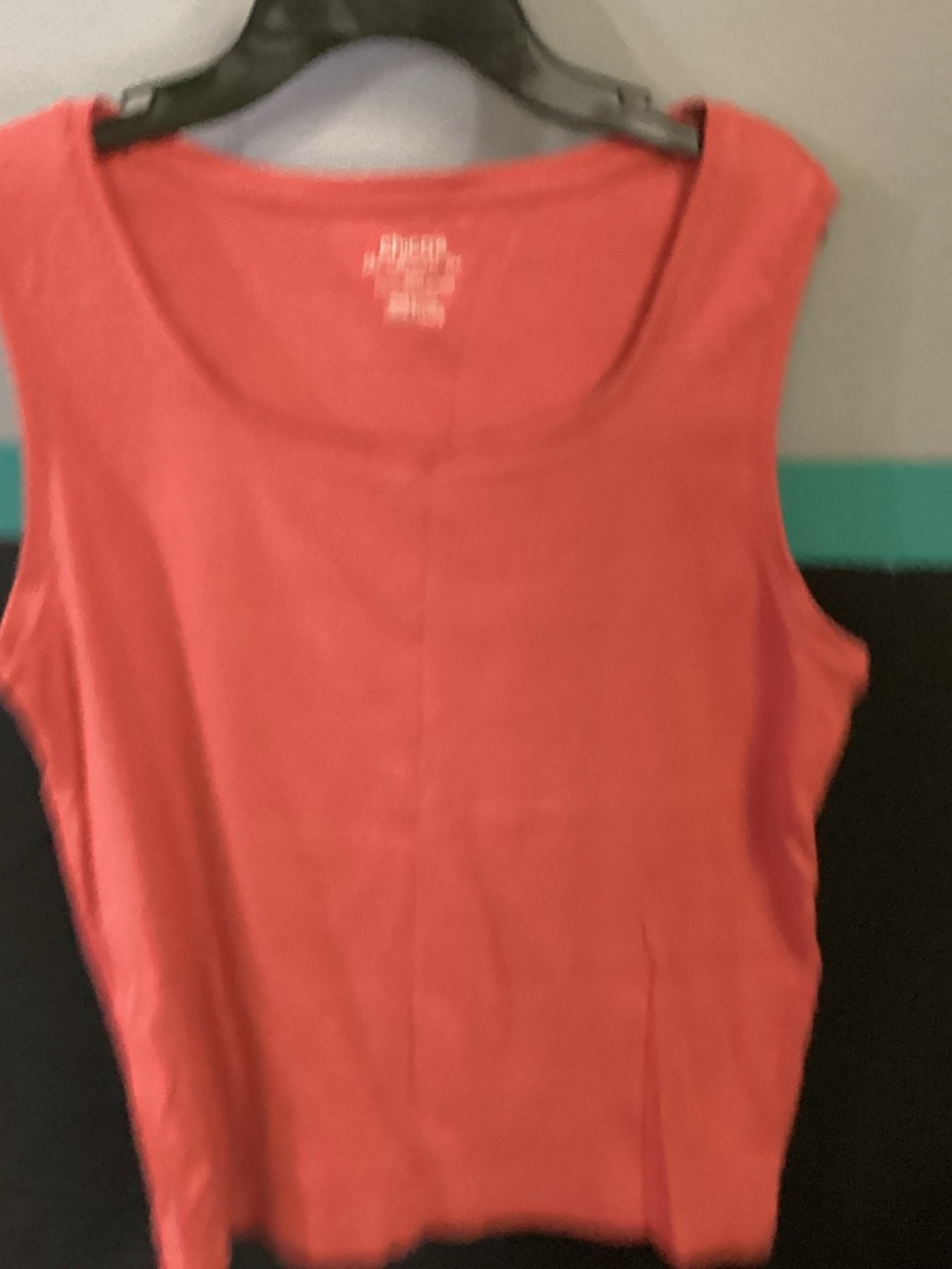 Chico's Coral Scoop Neck Knit Tank